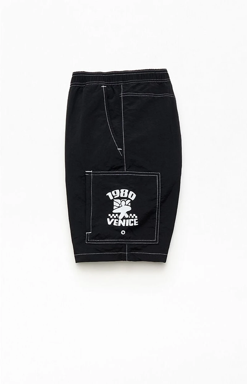 Pacsun Black Rider Baggy 7.5" Swim Trunks