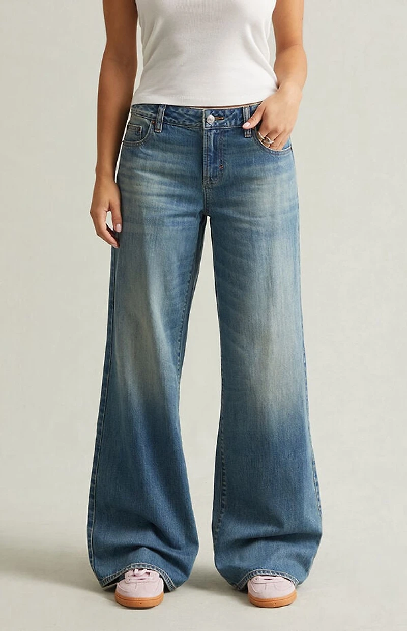 Pacsun Zoe Low Rise Girlfriend Jeans Light Blue