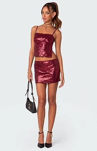 Edikted Cosmo Sequin Mini Skirt