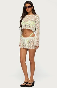 Edikted Kirah Sequin Crochet Top