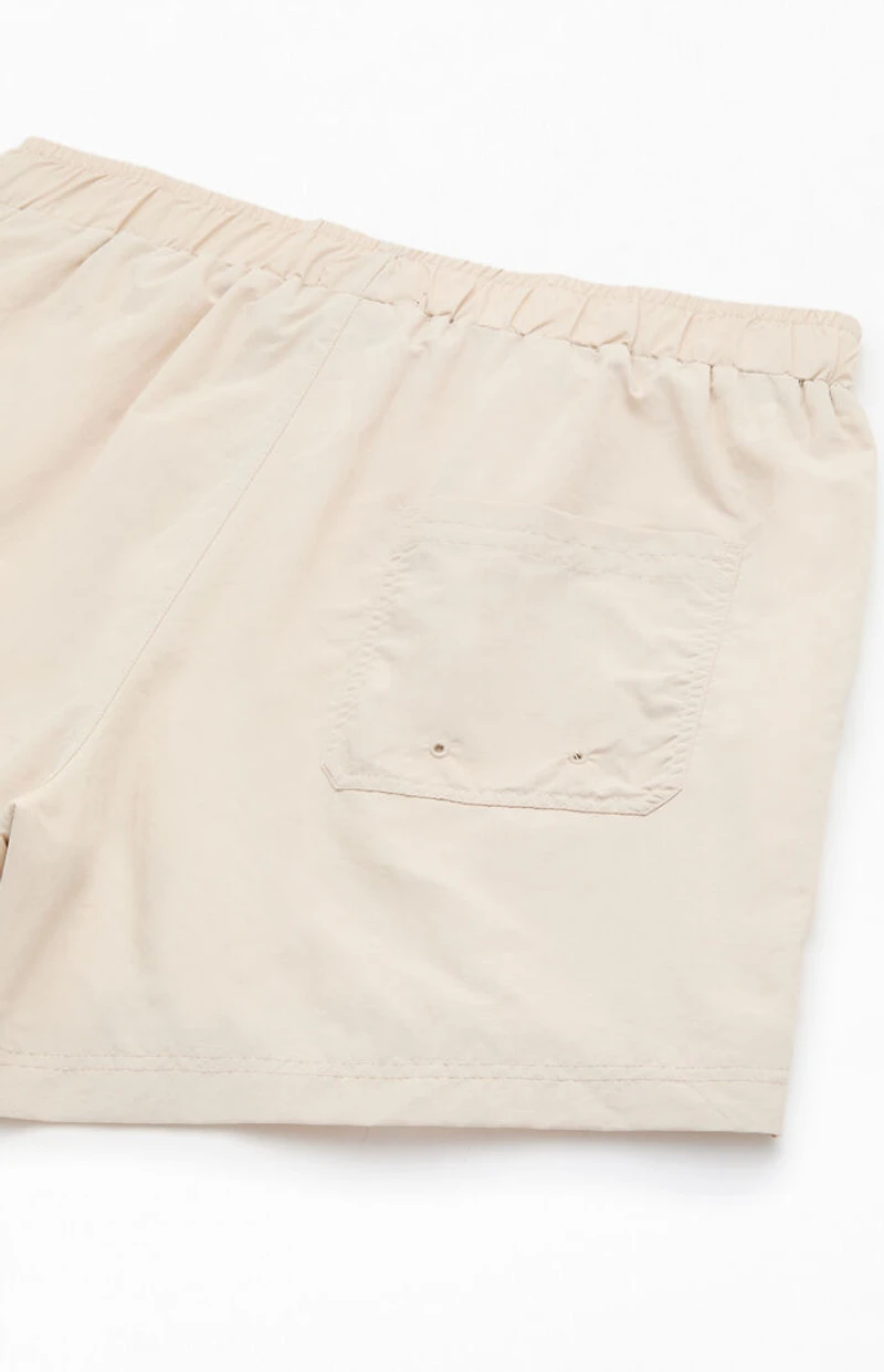 Pacsun Oatmeal Baggy 4.5" Swim Trunks