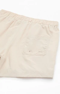 Pacsun Oatmeal Baggy 4.5" Swim Trunks