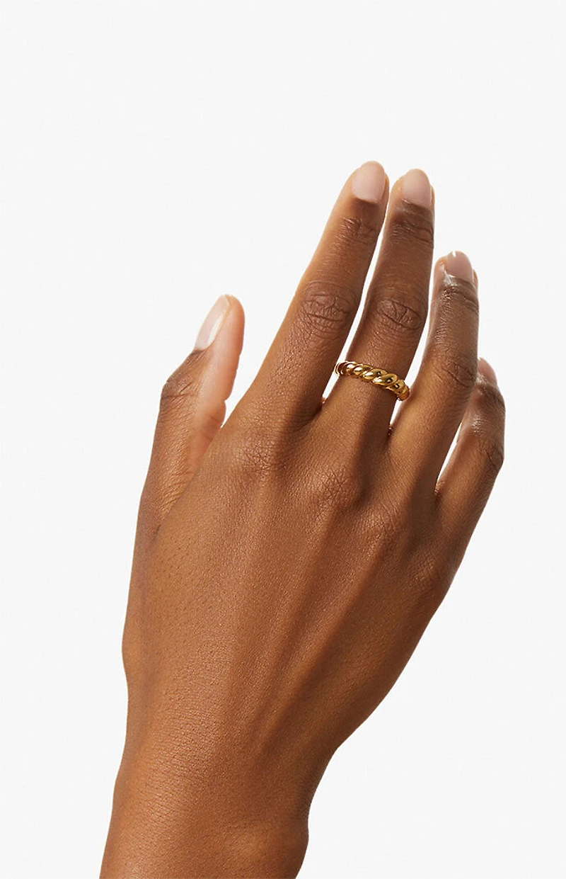 Ana Luisa Rope Slim Gold Twist Ring