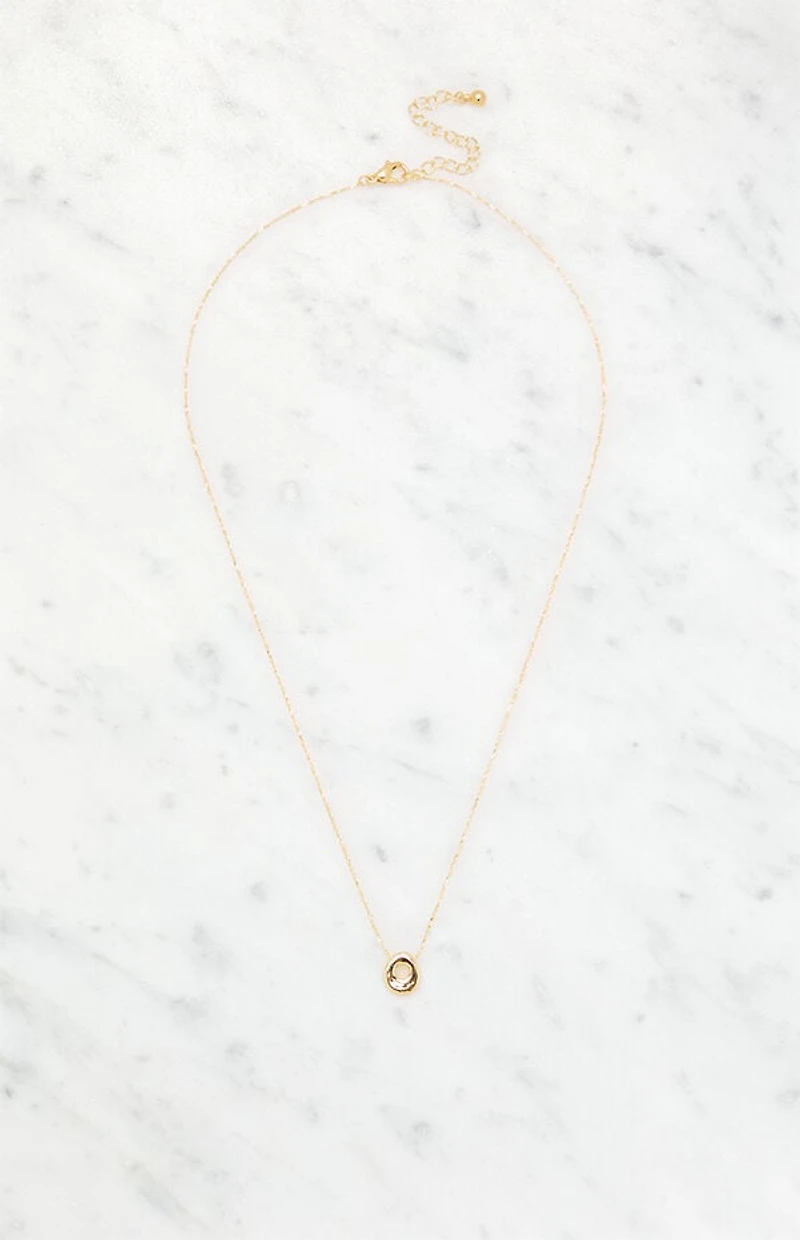LA Hearts O Initial 14K Gold Plated Necklace