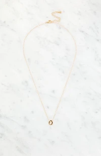 LA Hearts O Initial 14K Gold Plated Necklace