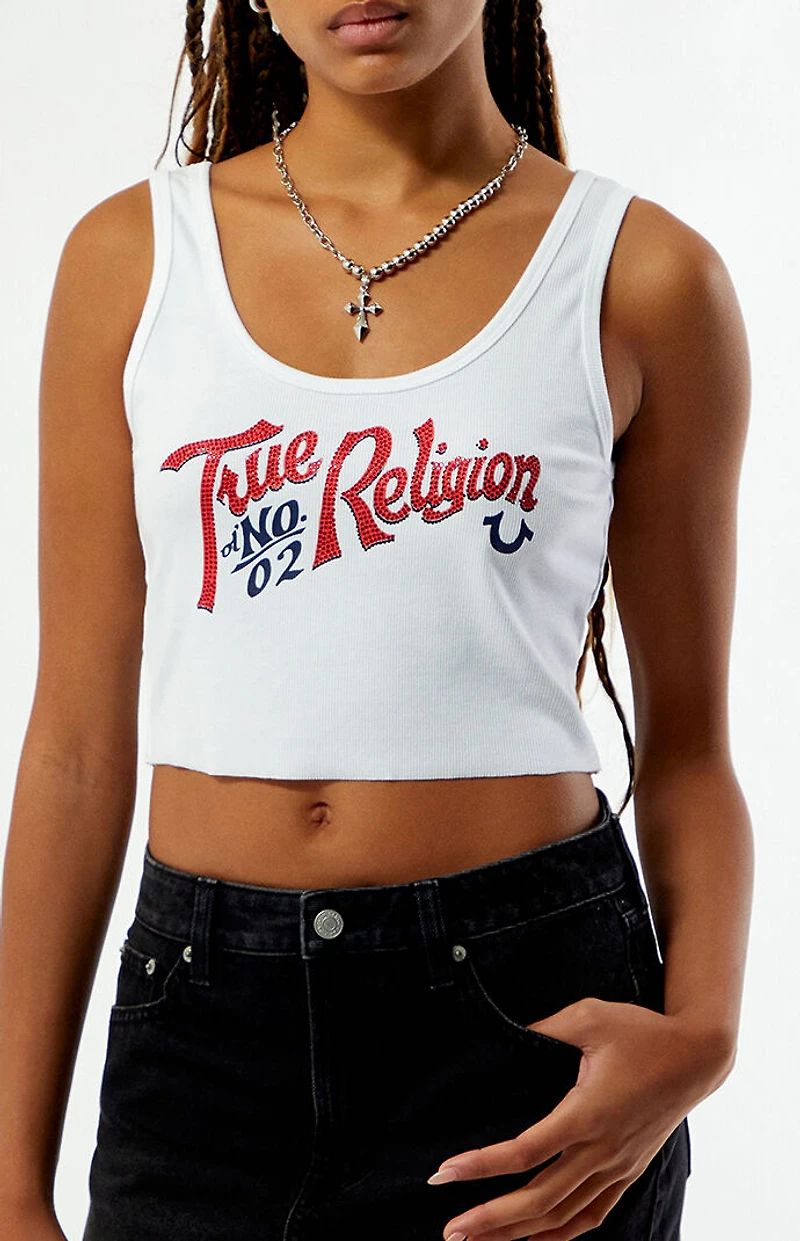 True Religion Crystal Vintage Ribbed Tank Top
