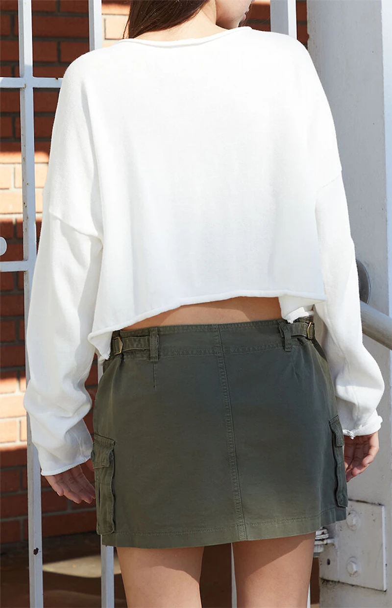 John Galt Green Cargo Mini Skirt