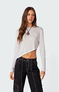 Edikted Asymmetric Long Sleeve T-Shirt