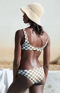 MAI Checkerboard Bonita Tank Bikini Top
