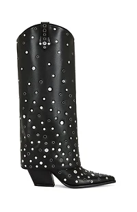 AZALEA WANG Women's Madlock Faux Leather Western Boots