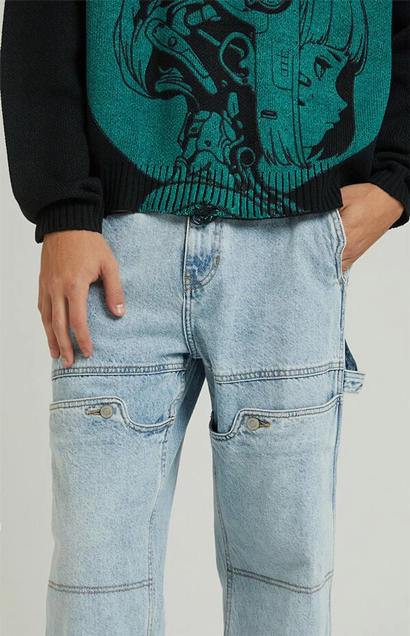 Pacsun Dylan Baggy Jeans Carpenter Light Blue