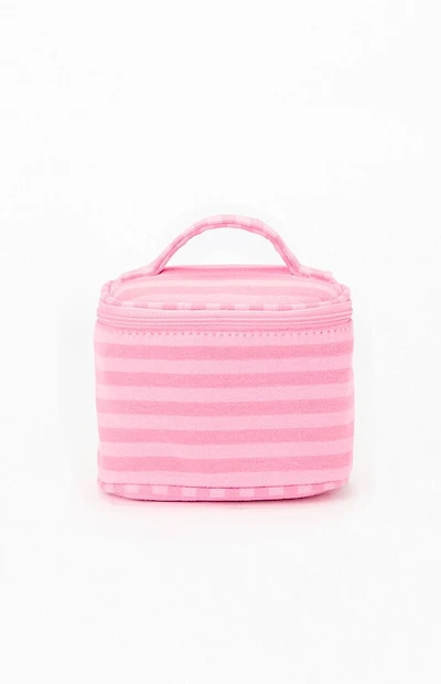 John Galt Pink Striped Makeup Bag