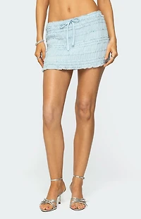Edikted Mari Ruffle Chiffon Mini Skirt