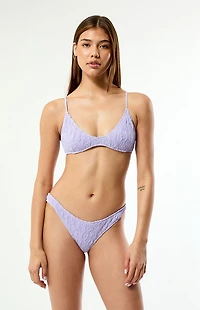 Pacsun Lavender Jessie Scrunch Bralette Bikini Top