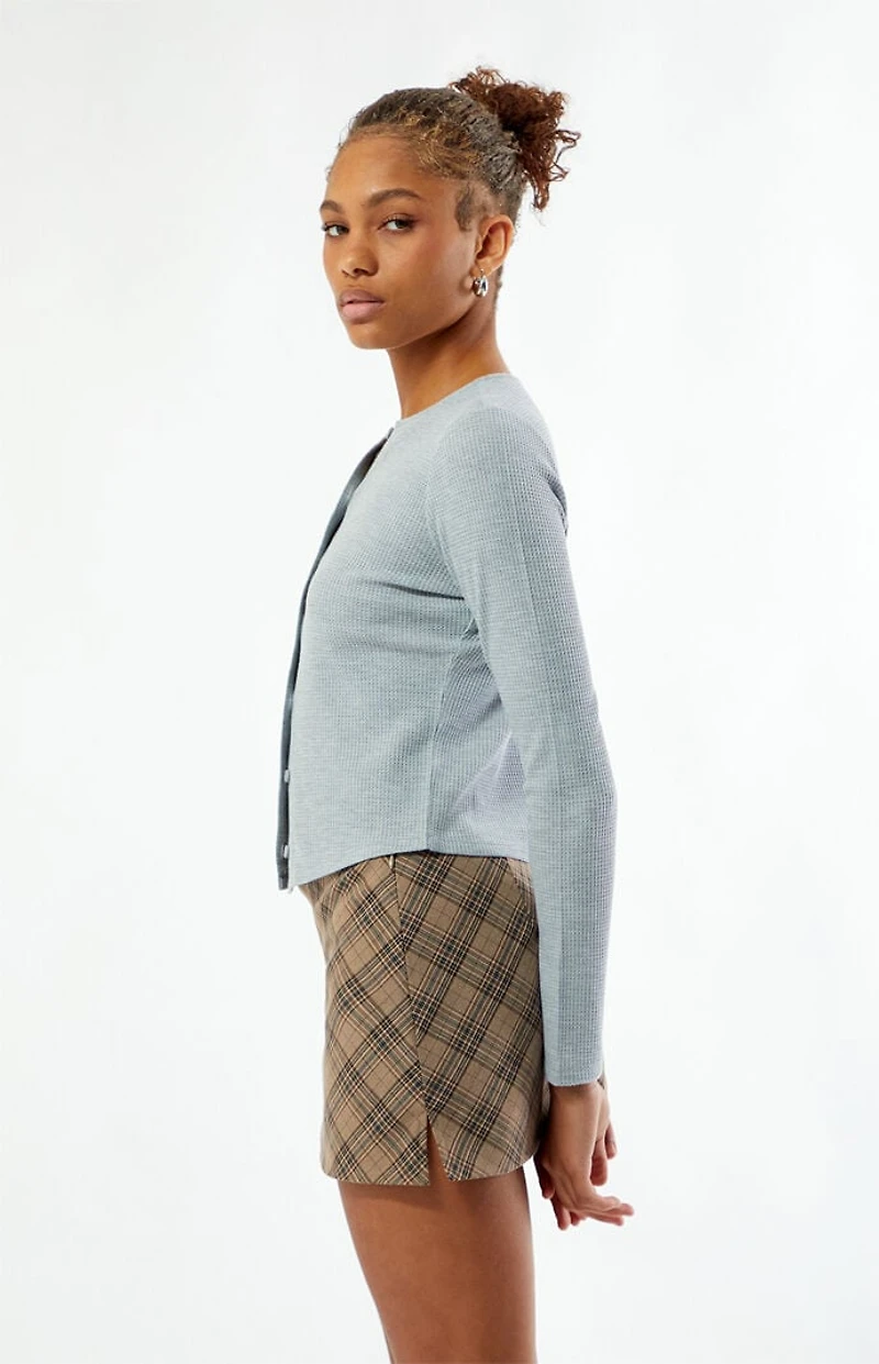 Your Favorite Rowan Waffle Knit Button Front Long Sleeve Top