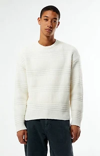 Pacsun Cream Allan Jacquard Crew Neck Sweater