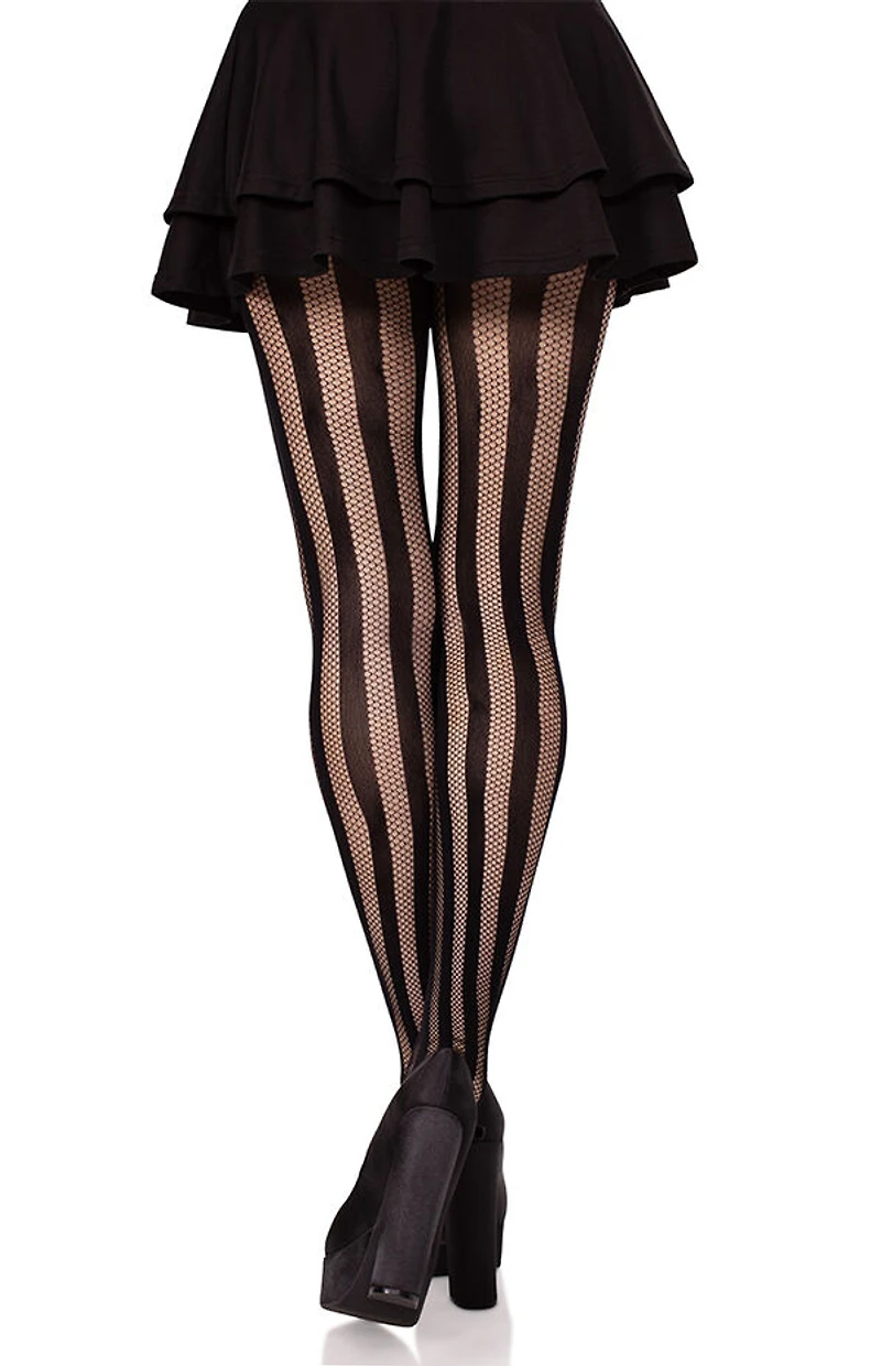Leg Avenue Costume Kyra Striped Fishnet Tights