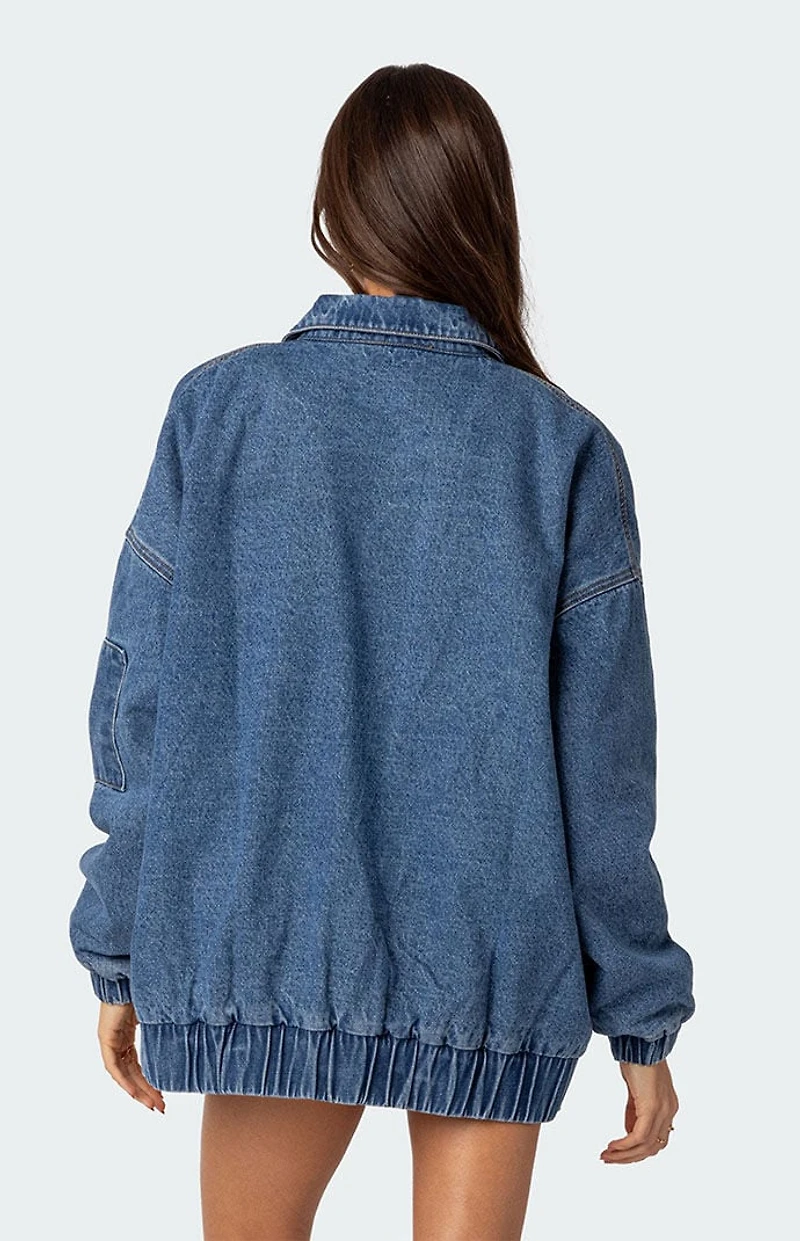 Edikted Sophie Oversized Washed Denim Coat