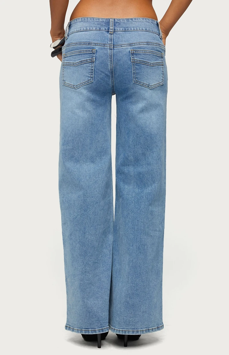 Edikted Dale Low Rise Straight Leg Stretchy Jeans
