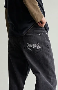 Pacsun Blake Extreme Baggy Jeans Drawstring Graphic Faded Black