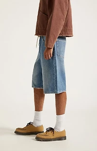 Pacsun Austin Extreme Baggy Denim Shorts Drawstring Medium Blue