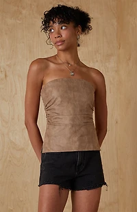 Your Favorite Sally Faux Suede Tube Top