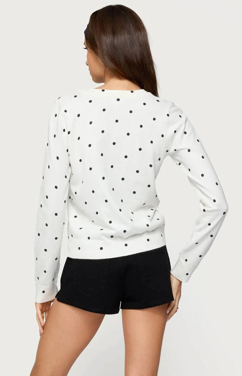 Edikted Shea Polka Dot Knitted Cardigan