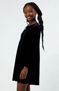 Pacsun Kids Velvet Long Sleeve Mini Dress