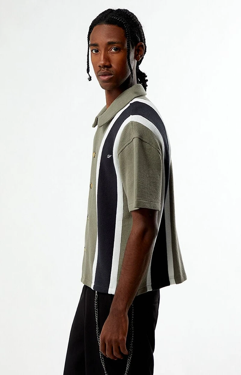 Pacsun Sloan Striped Textured Camp Shirt