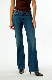 Levi's Dark Blue Show On The Road Superlow Bootcut Jeans