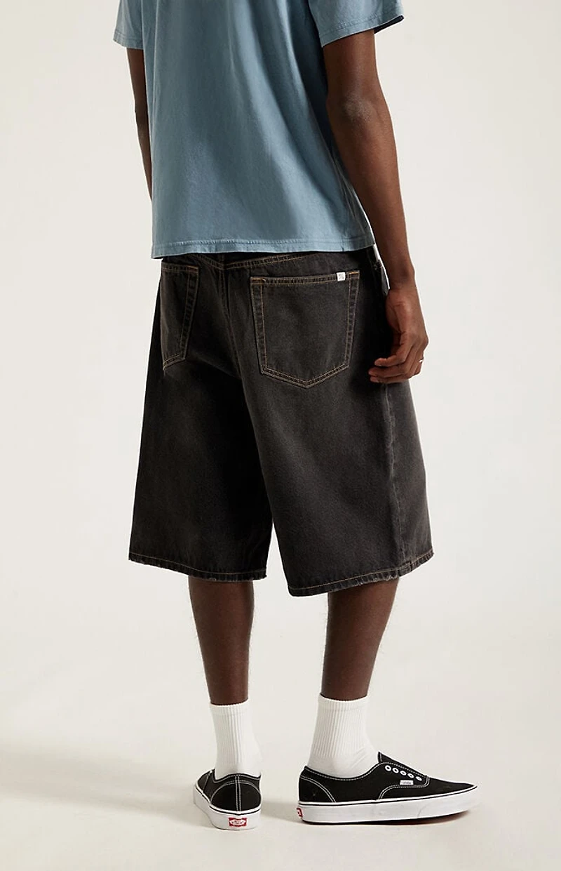 Pacsun Austin Extreme Baggy Denim Shorts Washed Black