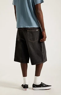 Pacsun Austin Extreme Baggy Denim Shorts Washed Black