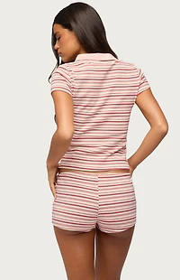 Edikted Noelia Striped Polo Top