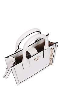 True Religion White Modern Edge Charm Tote Bag