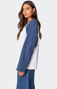 Edikted Oversized Raglan Long Sleeve T-Shirt
