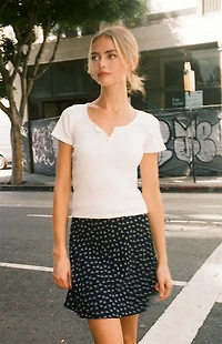 John Galt Floral Genevieve Mini Skirt