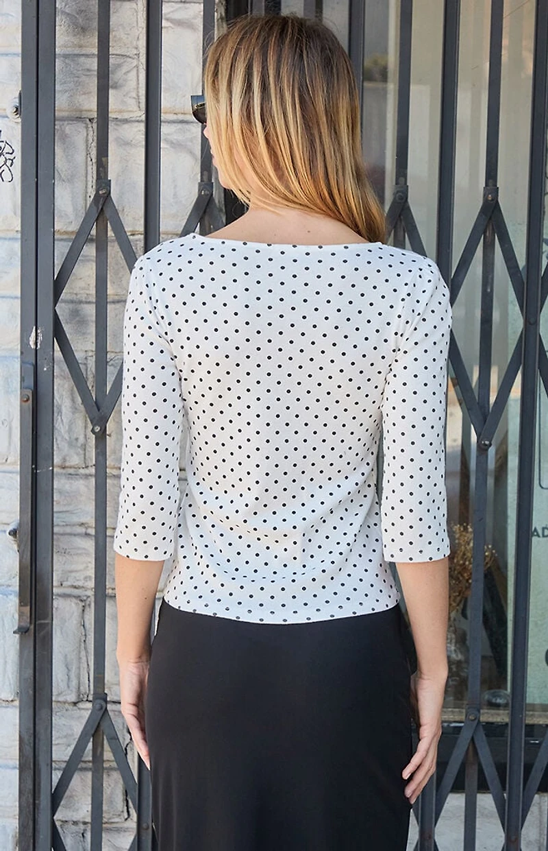 John Galt Polka Dot Jennie Long Sleeve Top
