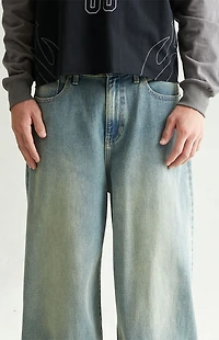 Pacsun Ryder Ultra Baggy Jeans Medium Blue Tinted