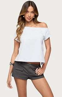 Edikted Off Shoulder Split Open Back Top