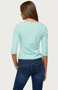 Edikted Lela Polka Dot Quarter Sleeve Top