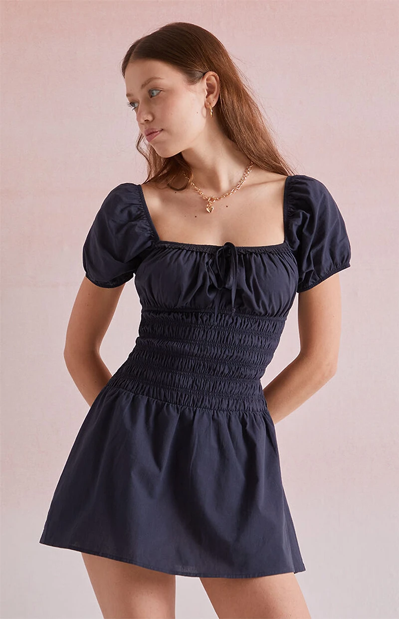Beverly and Beck Jane Puff Sleeve Mini Dress