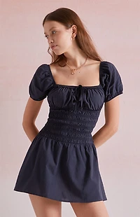 Beverly and Beck Jane Puff Sleeve Mini Dress