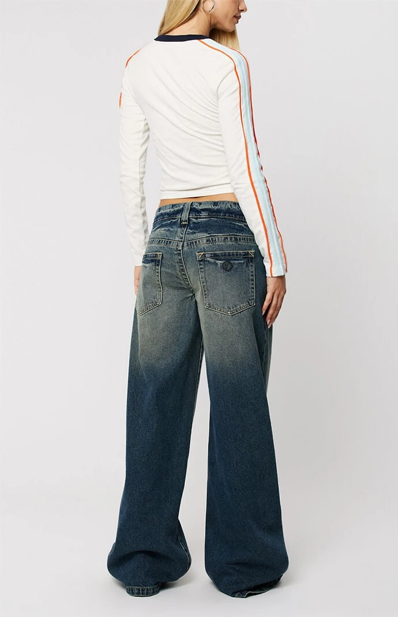 ABRAND 00 Super Low Rise Wide Leg Baggy Jeans