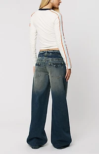 ABRAND 00 Super Low Rise Wide Leg Baggy Jeans