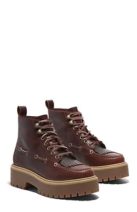 Timberland Women's Burgundy Stone Street Mid Lace-Up Boots