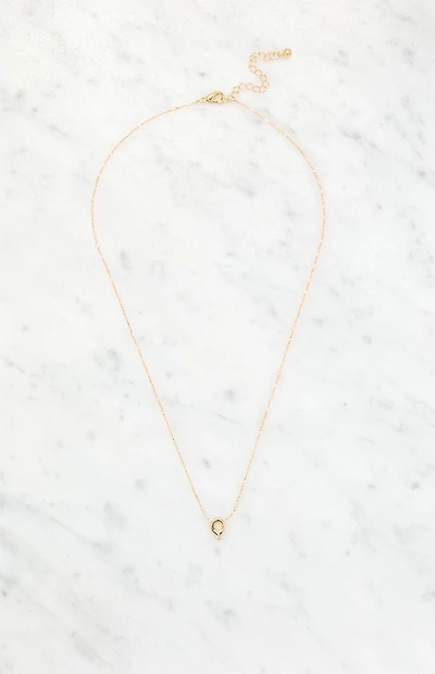 LA Hearts Q Initial 14K Gold Plated Necklace