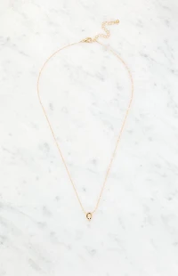 LA Hearts Q Initial 14K Gold Plated Necklace