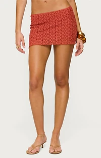 Edikted Josephina Textured Floral Mini Skirt