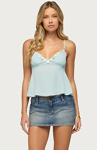 Edikted Willah Coastal Charm Babydoll Top