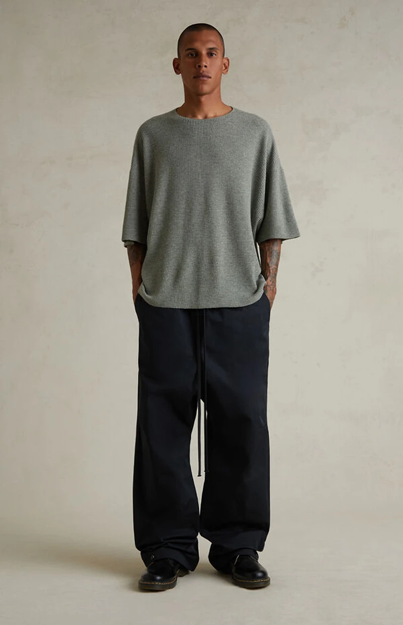 Fear of God ESSENTIALS Concrete Heather Waffle Knit Short Sleeve T-Shirt